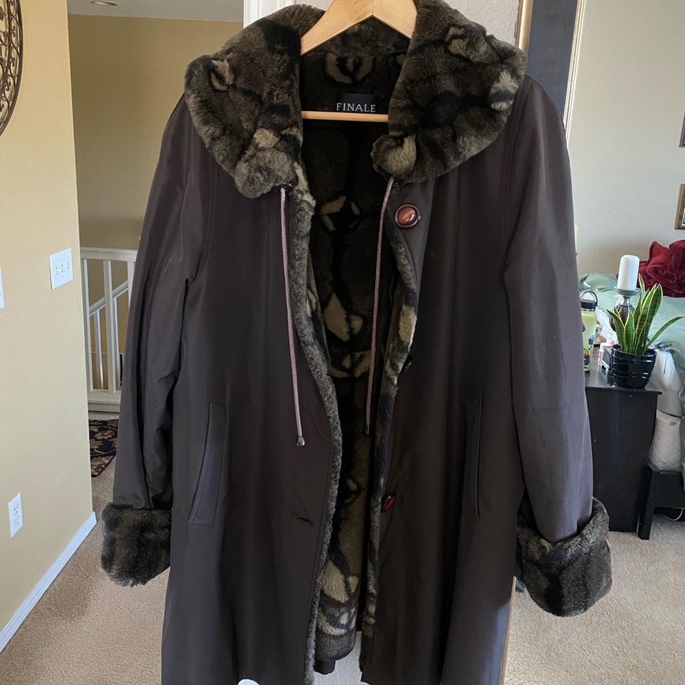 Fur lined coat